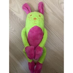 Elegant Baby Green Lime Pink Bunny Plush Stuffed Long Body Arms Hook Hand Feet